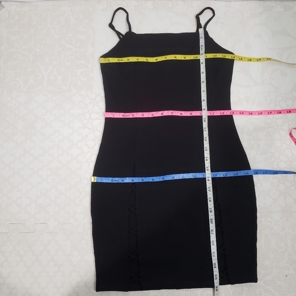 Akira Spaguetti Straps Black Mini Dress Size Medium - Picture 9 of 10